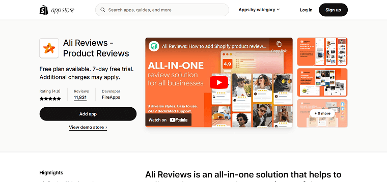 2. AliReviews Shopify App Store - DSers