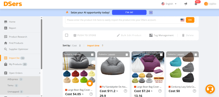 Import Products - DSers